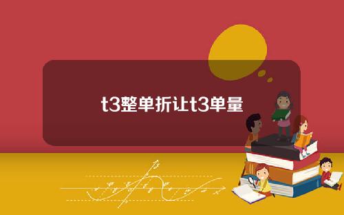 t3整单折让t3单量