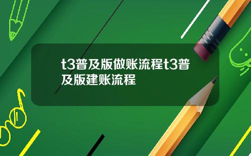 t3普及版做账流程t3普及版建账流程