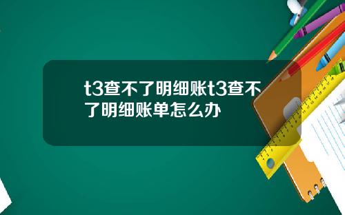 t3查不了明细账t3查不了明细账单怎么办