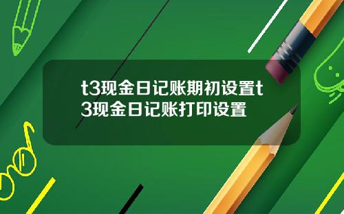 t3现金日记账期初设置t3现金日记账打印设置