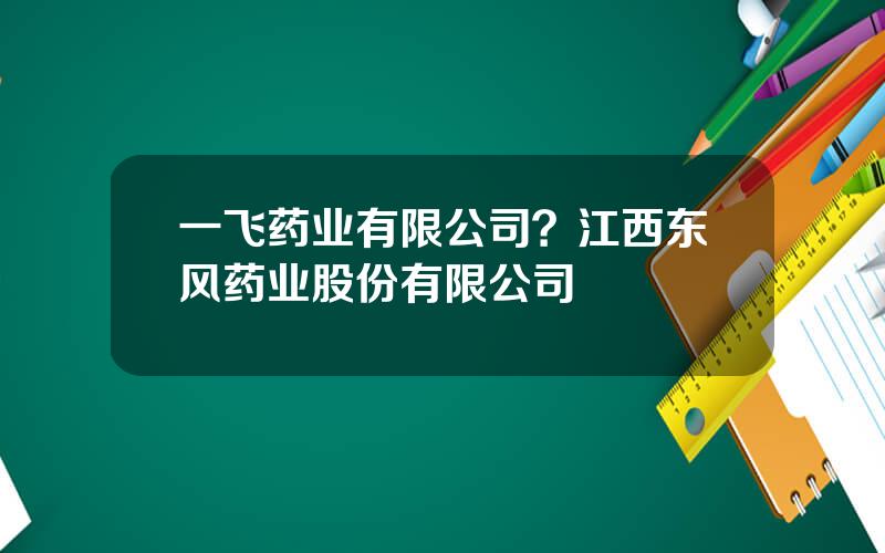 一飞药业有限公司？江西东风药业股份有限公司