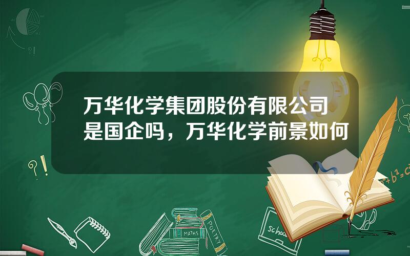 万华化学集团股份有限公司是国企吗，万华化学前景如何