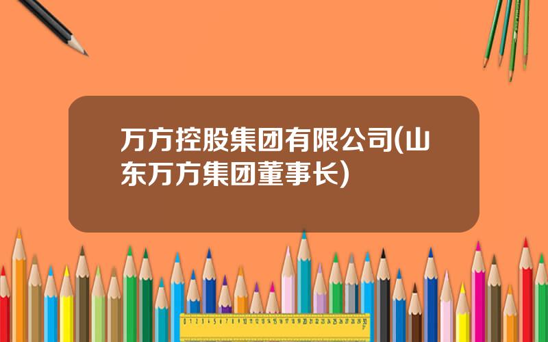 万方控股集团有限公司(山东万方集团董事长)