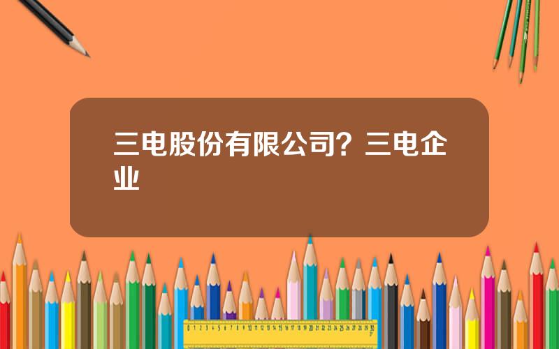 三电股份有限公司？三电企业