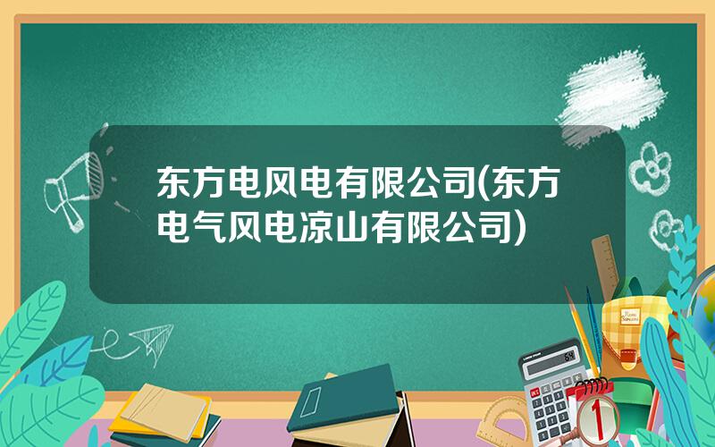 东方电风电有限公司(东方电气风电凉山有限公司)