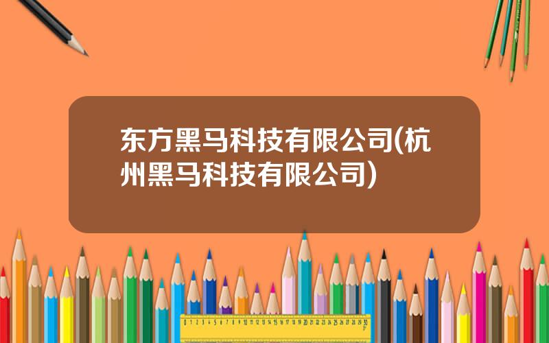 东方黑马科技有限公司(杭州黑马科技有限公司)