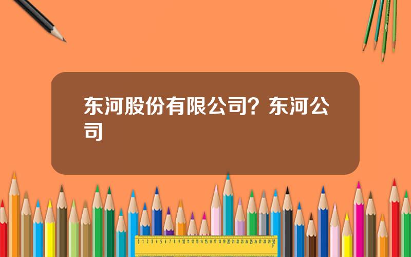 东河股份有限公司？东河公司