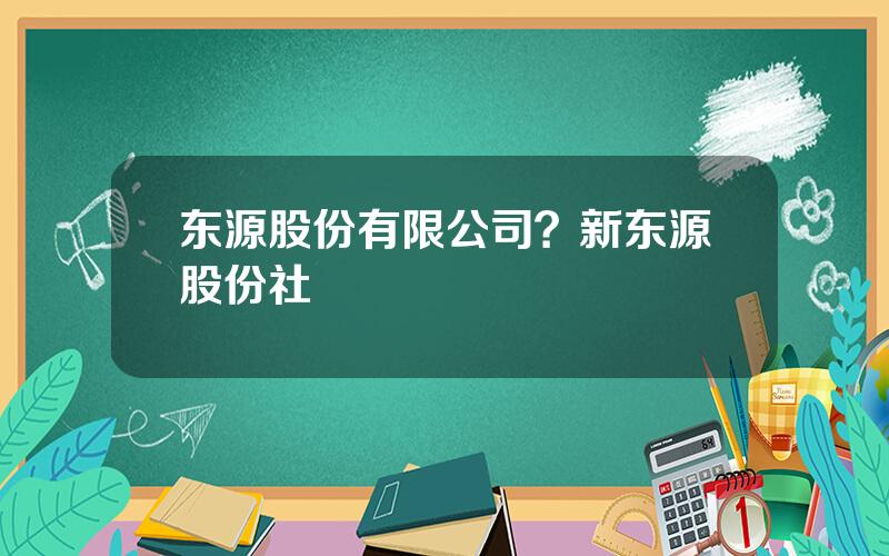 东源股份有限公司？新东源股份社