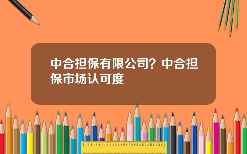 中合担保有限公司？中合担保市场认可度