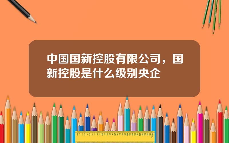 中国国新控股有限公司，国新控股是什么级别央企