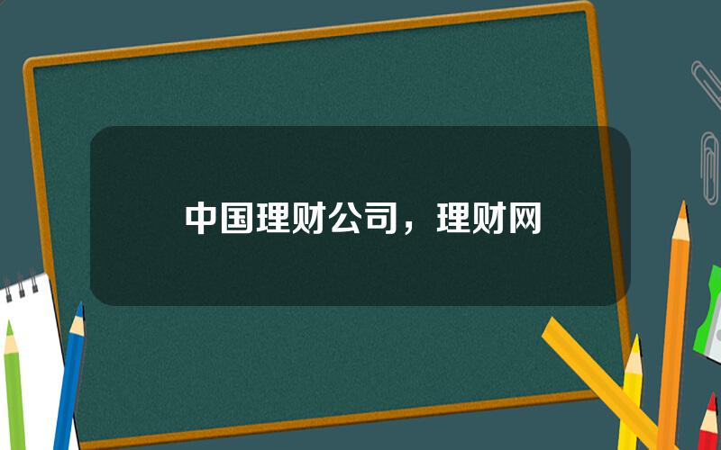 中国理财公司，理财网