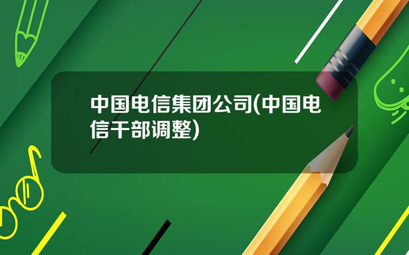 中国电信集团公司(中国电信干部调整)