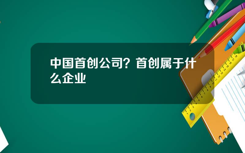 中国首创公司？首创属于什么企业