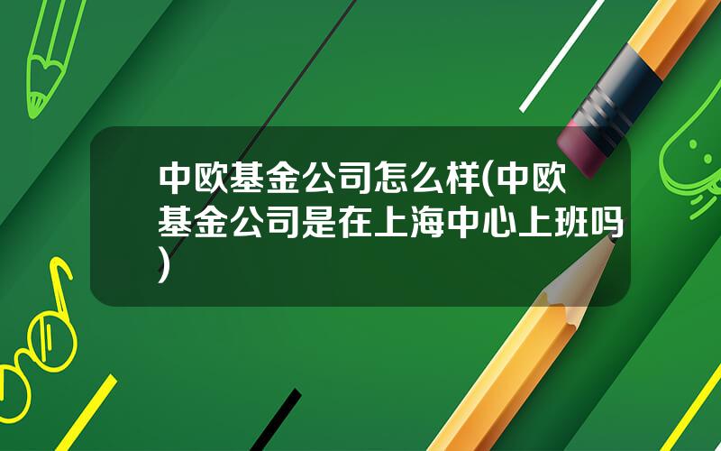 中欧基金公司怎么样(中欧基金公司是在上海中心上班吗)