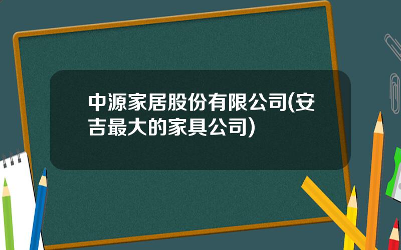 中源家居股份有限公司(安吉最大的家具公司)