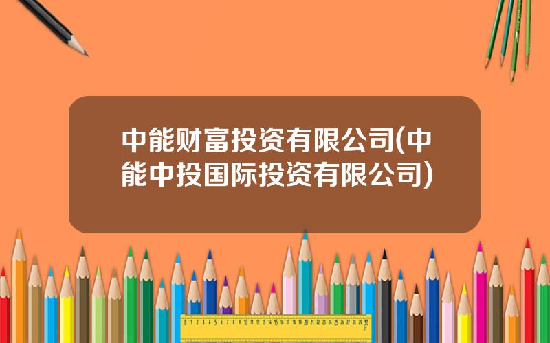 中能财富投资有限公司(中能中投国际投资有限公司)