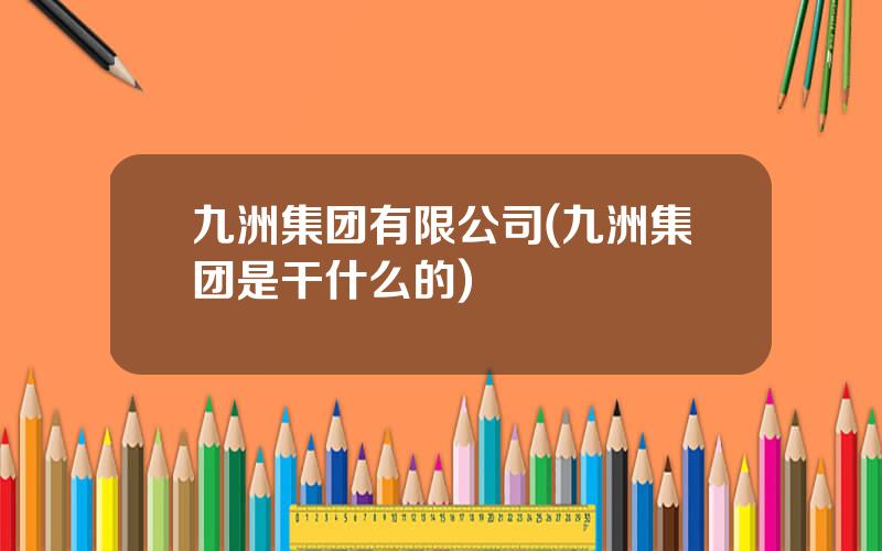 九洲集团有限公司(九洲集团是干什么的)