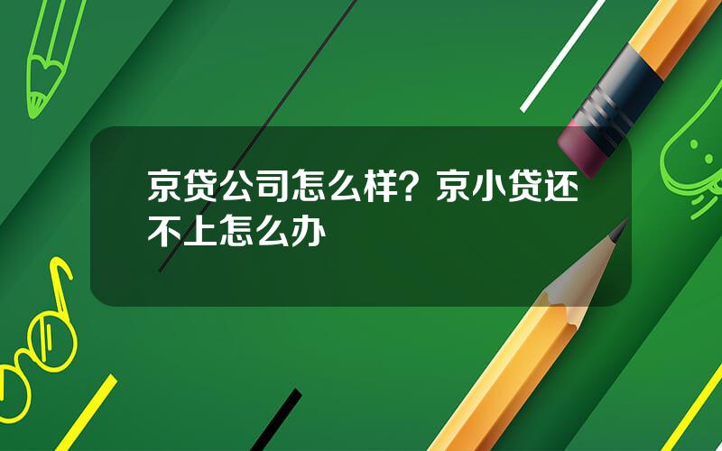 京贷公司怎么样？京小贷还不上怎么办