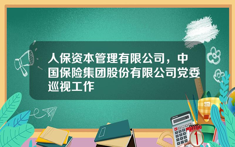 人保资本管理有限公司，中国保险集团股份有限公司党委巡视工作