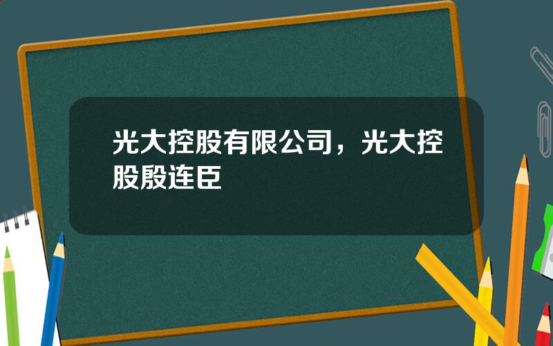 光大控股有限公司，光大控股殷连臣