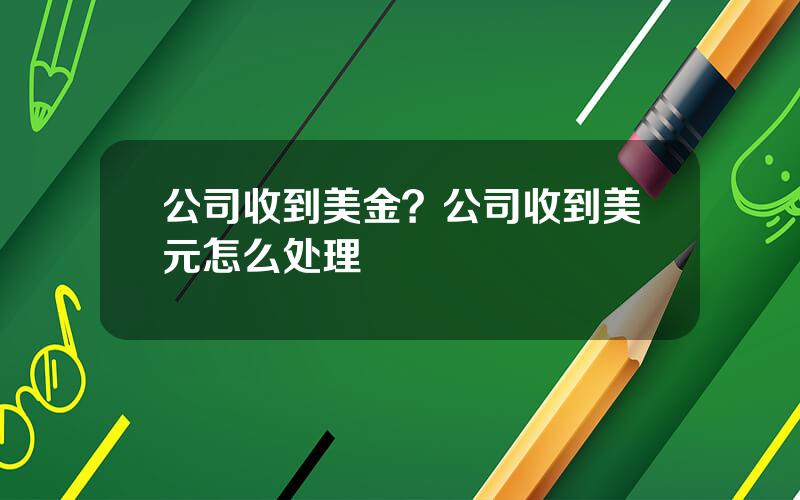 公司收到美金？公司收到美元怎么处理