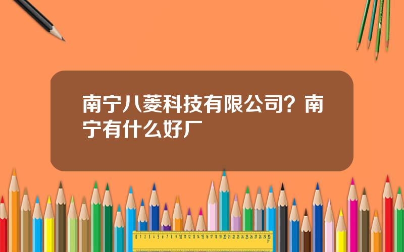 南宁八菱科技有限公司？南宁有什么好厂