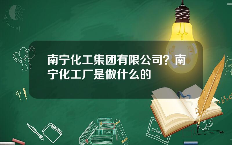 南宁化工集团有限公司？南宁化工厂是做什么的