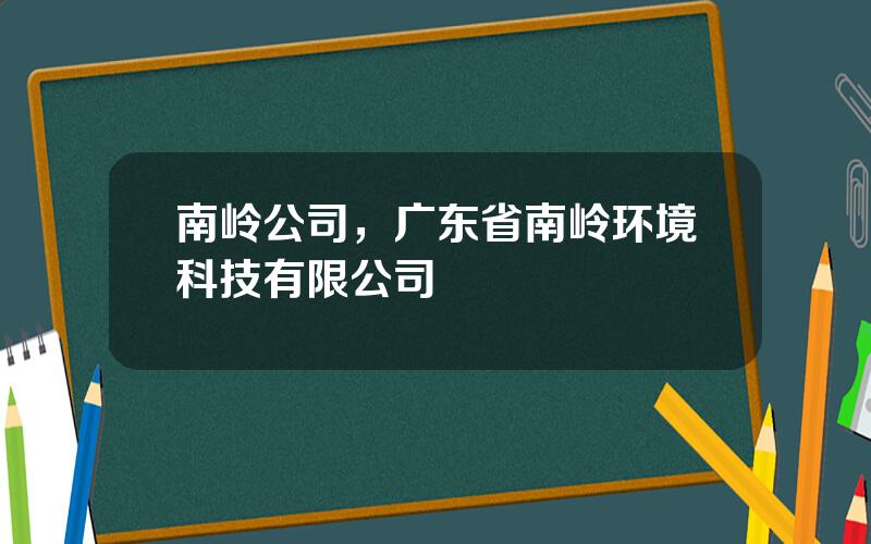 南岭公司，广东省南岭环境科技有限公司