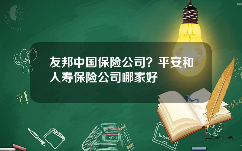 友邦中国保险公司？平安和人寿保险公司哪家好