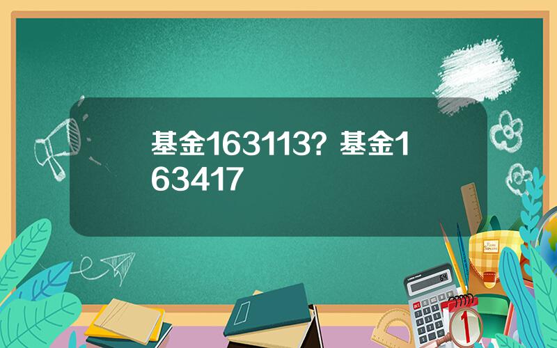 基金163113？基金163417