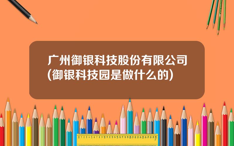 广州御银科技股份有限公司(御银科技园是做什么的)