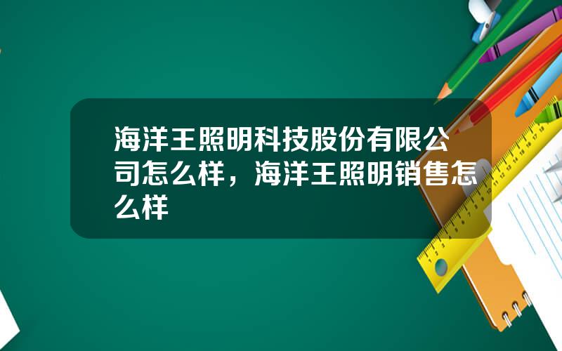 海洋王照明科技股份有限公司怎么样，海洋王照明销售怎么样